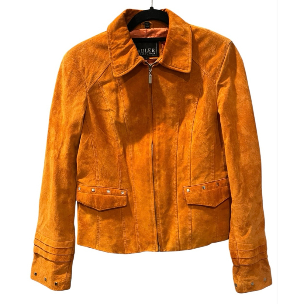 Vintage Adler Collection Leather Suede Burnt Orange Jacket Size Large Women's